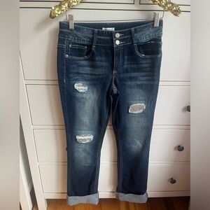Mudd Distressed Bling Rhinestone Jeans Girls Size 16